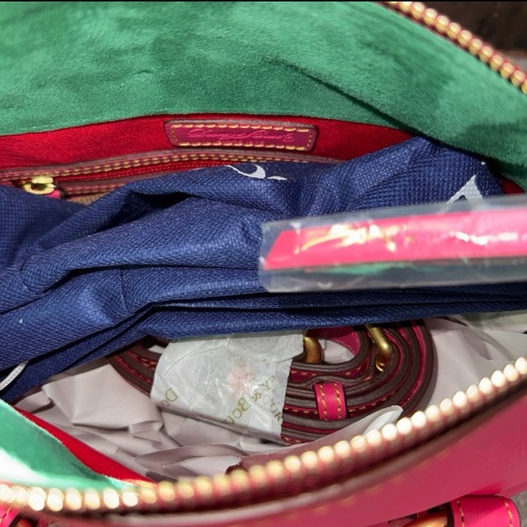 NWT Dooney & Bourke Florentine satchel in Fuchsia with strap - Picture 7 of 10